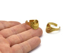 Brass Ring Settings, Raw Brass Adjustable Sunrise Rings - Pad Size 6mm N0734