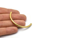Brass Noodle Tubes - Raw Brass Semi Circle Curved Tube Beads (3.5x55mm) D0265
