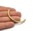 Brass Noodle Tubes - Raw Brass Semi Circle Curved Tube Beads (3.5x55mm) D0265