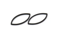 Black Marquise Ring , 50 Oxidized Brass Black Marquise Ring, Connector, Charms  (11x22x0.90mm) D0042 S478