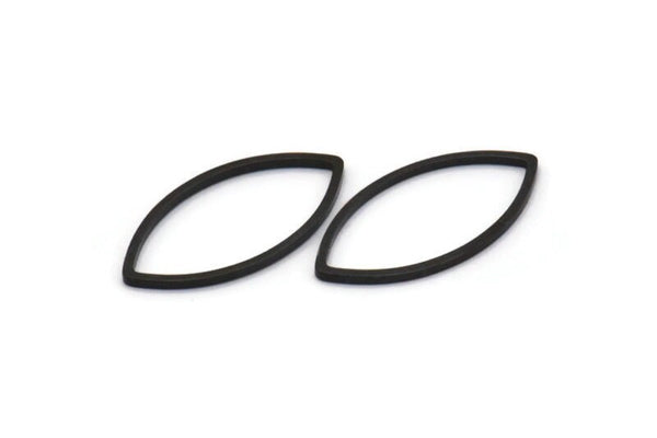 Black Marquise Ring , 50 Oxidized Brass Black Marquise Ring, Connector, Charms  (11x22x0.90mm) D0042 S478