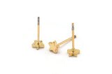 Gold Star Earring, 10 Gold Plated Brass Star Stud Earrings (5mm) D1452