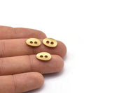 Brass Oval Connector, Raw Brass Oval Connectors With 2 Holes (13x9mm) N0497