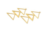 Gold Triangle Charm, 2 Gold Plated Brass Triangle Charms With 1 Loop (47x30x1mm) M01807