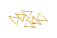 Gold Triangle Charm, 2 Gold Plated Brass Triangle Charms With 1 Loop (47x30x1mm) M01807