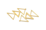 Gold Triangle Charm, 2 Gold Plated Brass Triangle Charms With 1 Loop (47x30x1mm) M01807