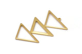 Gold Triangle Charm, 2 Gold Plated Brass Triangle Charms With 1 Loop (47x30x1mm) M01806