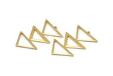 Gold Triangle Charm, 2 Gold Plated Brass Triangle Charms With 1 Loop (47x30x1mm) M01806