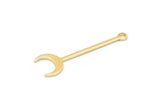 Gold Moon Charm, 12 Gold Plated Brass Crescent Charms With 1 Loop (30x9x0.80mm) M02039