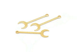 Gold Moon Charm, 12 Gold Plated Brass Crescent Charms With 1 Loop (30x9x0.80mm) M02039