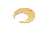 Gold Moon Charm, 6 Textured Gold Plated Brass Crescent Moon Charms With 1 Hole (14x13.5x0.80mm) M01648