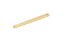Altın Kolye Çubuğu, 2 Delikli 8 Altın Kaplama Pirinç Dikdörtgen Tılsım, Kolye Uçları, Bulgular (35x3x0,80 mm) M02378