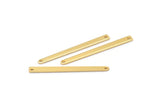 Altın Kolye Çubuğu, 2 Delikli 8 Altın Kaplama Pirinç Dikdörtgen Tılsım, Kolye Uçları, Bulgular (35x3x0,80 mm) M02378
