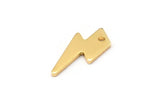Gold Lightning Charm, 10 Gold Plated Brass Lightning Bolt Charms With 1 Hole, Earring Findings (17x8x1mm) M01697