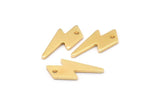 Gold Lightning Charm, 10 Gold Plated Brass Lightning Bolt Charms With 1 Hole, Earring Findings (17x8x1mm) M01697
