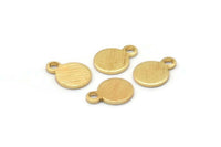 Gold Round Charm, 12 Gold Plated Brass Round Charms With 1 Loop, Earring Findings (8x6x0.70mm) M01879