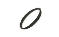 Black Oval Charm, 6 Oxidized Black Brass Oval Charms With 1 Loop (39x18x1mm) D1576