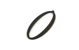 Black Oval Charm, 6 Oxidized Black Brass Oval Charms With 1 Loop (39x18x1mm) D1576