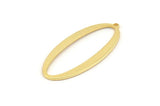 Altın Oval Charm, 1 Halkalı 2 Altın Kaplama Pirinç Oval Charm, Kolye Uçları, Küpeler, Bulgular (39x18x1mm) D1576