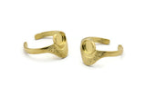 Brass Ring Settings, Raw Brass Adjustable Sunrise Rings - Pad Size 6mm N0737