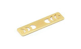 Gold Rectangle Charm, 4 Gold Plated Brass Moon Phases Charms With 1 Hole, Stamping Blanks (40x10x0.80mm) M01825