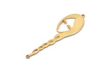 Gold Face Charm, 2 Gold Plated Brass Face Charms With 2 Loops, Pendants, Earrings, Findings (53x16x1mm) D0639 Q0738