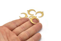 Brass Moon Charms, 24 Raw Brass Crescent Moon Charms With 1 Hole And 1 Loop, Pendants, Earrings, Findings (18x19x7x1mm) E146