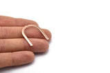 Rose Gold U Shape Charm, 4 Rose Gold Plated Brass U Shaped Charms With 1 Hole (30x25x0.80mm) M02102