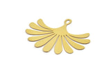 Brass Flower Charm, 10 Raw Brass Flower Charms With 1 Loop, Findings (35x28x0.40mm) D1695