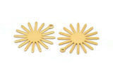 Gold Sun Charm, 4 Gold Plated Brass Sun Charms With 1 Loop (27x0.80mm) A1727 M01676