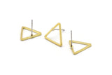 Brass Triangle Earring, 12 Raw Brass Triangle Stud Earrings (14x1mm) BS 1023 A2266