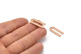 Rose Gold U Shape Charm, 6 Textured Rose Gold Plated Brass U Shaped Charms With 1 Hole (22x9x0.80mm) M02096