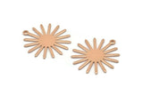 Rose Gold Sun Charm, 4 Rose Gold Plated Brass Sun Charms With 1 Loop (27x0.80mm) A1727 M01676