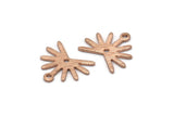 Rose Gold Sun Charm, 6 Textured Rose Gold Plated Brass Sun Charms With 1 Loop And 1 Hole (13x15x0.80mm) M02261 H0919