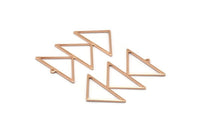 Rose Gold Triangle Charm, 2 Rose Gold Plated Brass Triangle Charms With 1 Loop (47x30x1mm) M01791