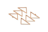 Rose Gold Triangle Charm, 2 Rose Gold Plated Brass Triangle Charms With 1 Loop (47x30x1mm) M01791