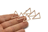 Rose Gold Triangle Charm, 2 Rose Gold Plated Brass Triangle Charms With 1 Loop (47x30x1mm) M01791