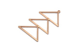 Rose Gold Triangle Charm, 2 Rose Gold Plated Brass Triangle Charms With 1 Loop (47x30x1mm) M01783