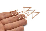 Rose Gold Triangle Charm, 2 Rose Gold Plated Brass Triangle Charms With 1 Loop (47x30x1mm) M01783