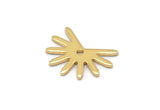 Gold Sun Charm, 8 Gold Plated Brass Sun Charms With 1 Hole (11x15x0.80mm) M02252