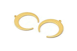 Gold Moon Charm, 4 Gold Plated Brass Crescent Moon Charms With 1 Loop (28x27x1mm) M02221