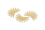 Gold Sun Charm, 4 Gold Plated Brass Sun Charms With 1 Hole (18x25x0.80mm) M02288