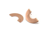 Rose Gold Geometric Earring, 2 Rose Gold Plated Brass Semi Circle Blanks Stud Earrings (30x15x8x0.8mm) BS 1823 A1191 Q1022