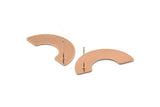 Rose Gold Geometric Earring, 2 Rose Gold Plated Brass Semi Circle Blanks Stud Earrings (30x15x8x0.8mm) BS 1823 A1191 Q1022