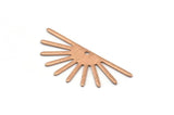 Rose Gold Sun Charm, 4 Textured Rose Gold Plated Brass Sun Charms With 1 Hole (32x14x0.60mm) M02072 H1674