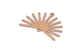 Rose Gold Sun Charm, 4 Rose Gold Plated Brass Sun Charms With 2 Loops (22x30x0.80mm) M02274