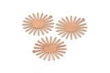 Rose Gold Sun Charm, 4 Rose Gold Plated Brass Sun Charms With 1 Loop (31x30x0.80mm) M02205