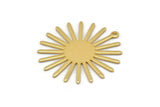 Gold Sun Charm, 4 Gold Plated Brass Sun Charms With 1 Loop (31x30x0.80mm) M02205