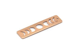 Rose Gold Rectangle Charm, 2 Rose Gold Plated Brass Moon Phases Charms With 1 Hole, Stamping Blanks (40x10x0.80mm) M01998 H0950