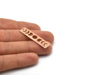 Rose Gold Rectangle Charm, 2 Rose Gold Plated Brass Moon Phases Charms With 1 Hole, Stamping Blanks (40x10x0.80mm) M01998 H0950